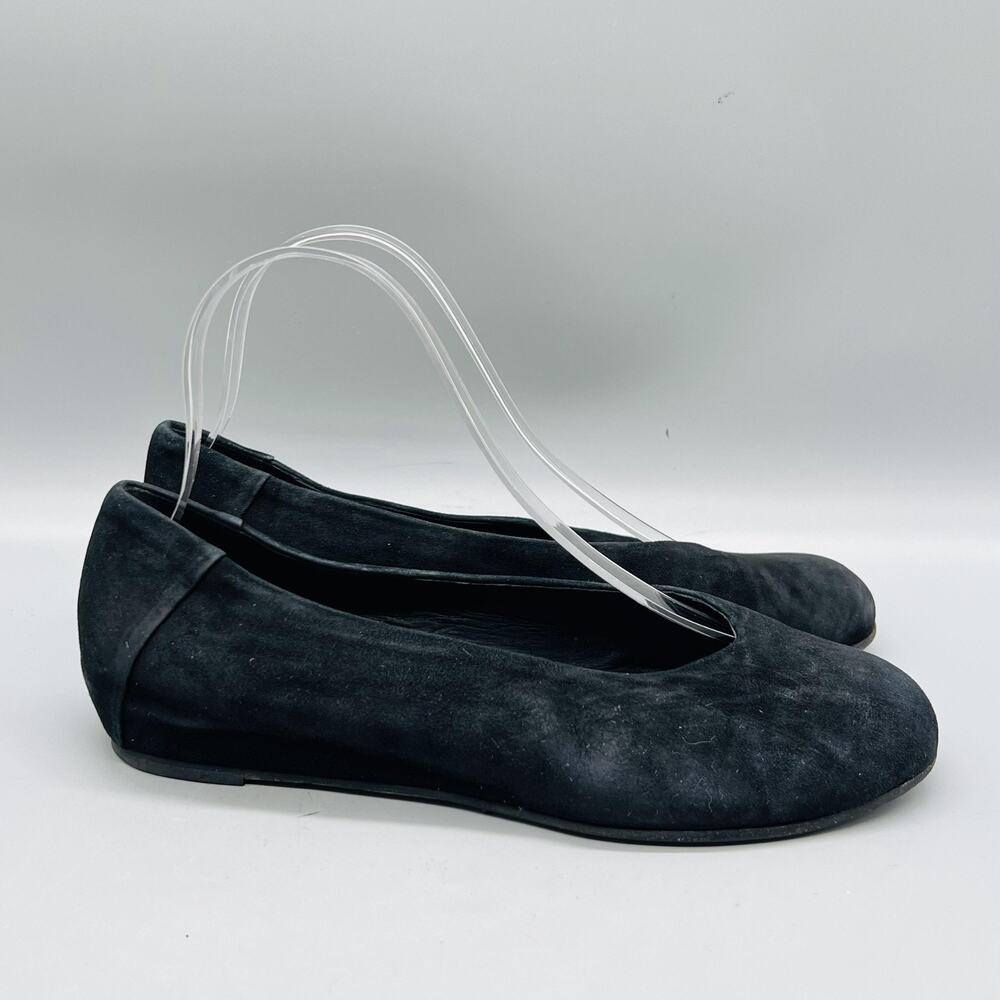 Eileen Fisher Shoes Womens 7.5 Black Suede Ballet Flats Slip On Classic Comfort